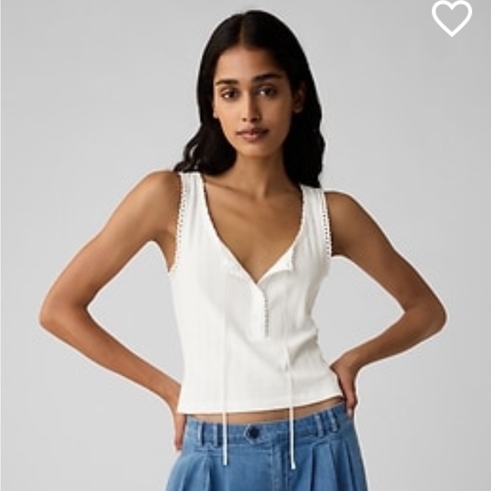 Gap Doen pointelle tank small and medium available white